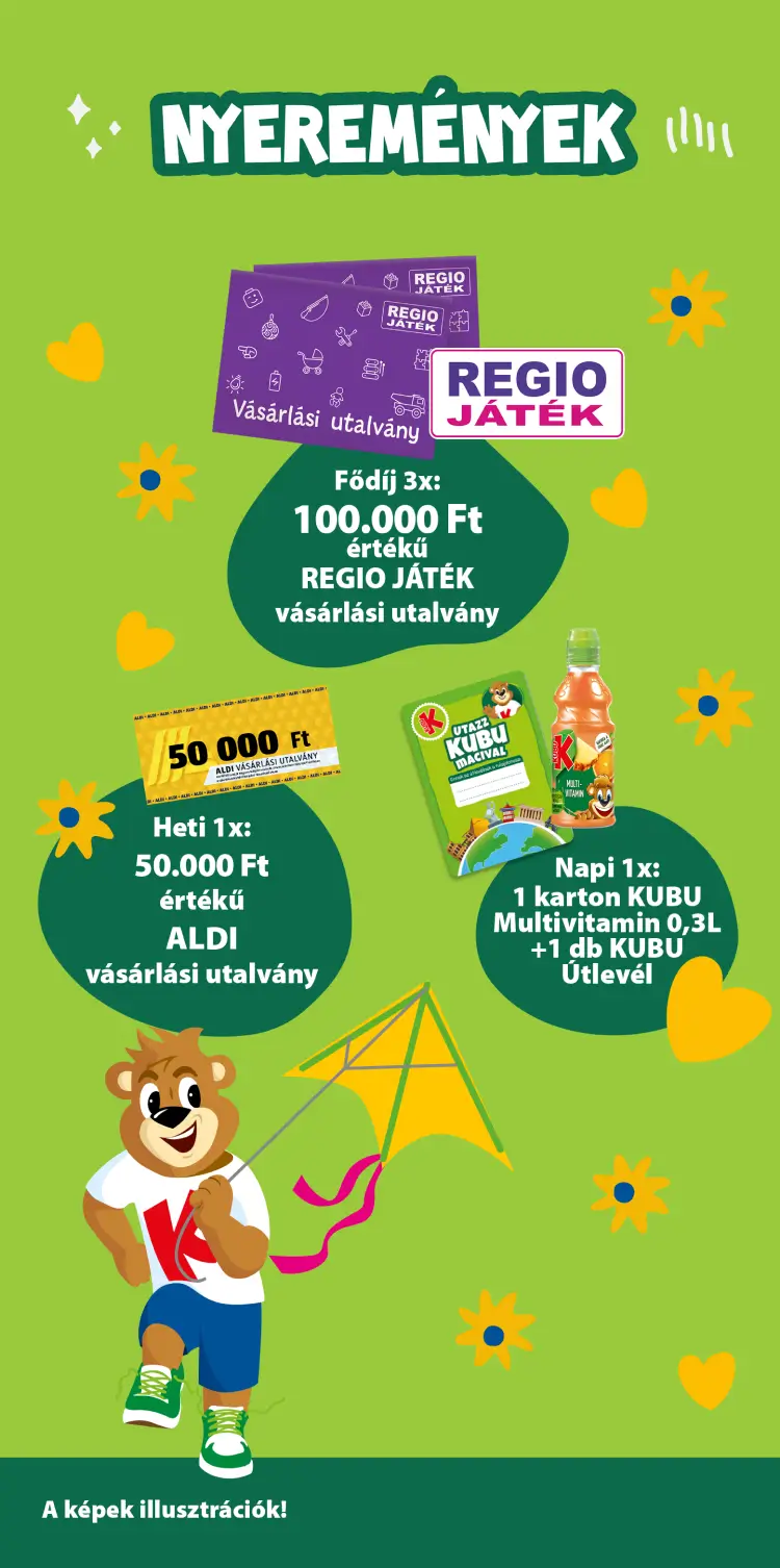 A promócióban megnyerhető nyeremények plakátképe.